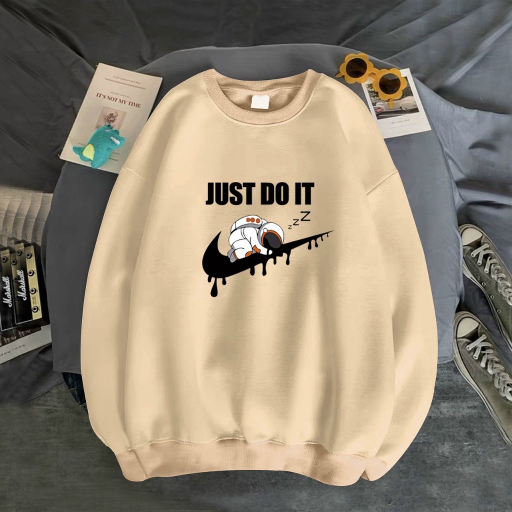 Áo sweater unisex JUST DO IT phi hành gia dễ thương