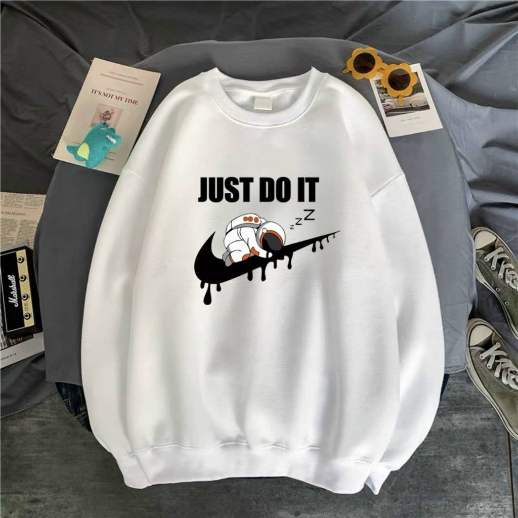 Áo sweater unisex JUST DO IT phi hành gia dễ thương