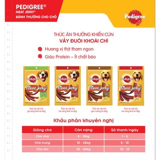 Thức ăn vặt cho chó Pedigree Meat Jerky dạng que 60g - 80g