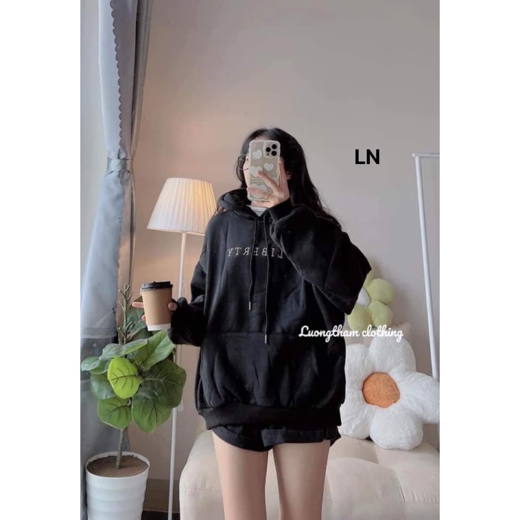 Áo Hodie Nam Nữ Li. be,  chất nỉ cotton mềm ấm, tay bồng mũ 2 lớp sịn xò, form thụng  Unisex 40-65kg