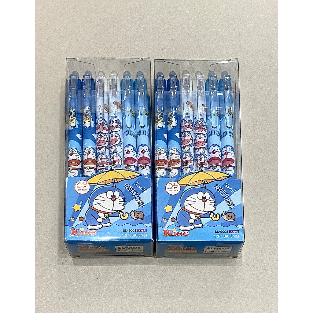 Bút gel xoá được dạng bấm, hình gấu dâu và hoạt hình dễ thương