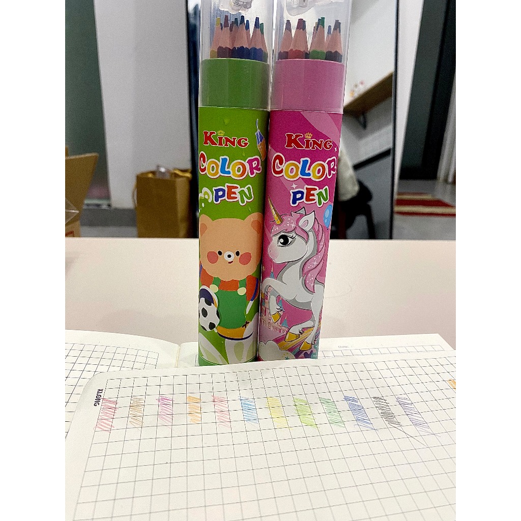 Bút chì màu, hộp 12 màu kèm đồ chuốt chì