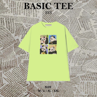 Áo Thun PANDA GẤU TRÚC Fubao Thất Tử Hot Trend Nam Nữ Unisex Cotton In Hình