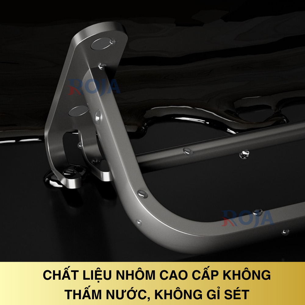Vắt Treo Khăn Nhà Tắm Nhôm Không Gỉ Giá Treo Đồ Dán Tường Không Cần Khoan ROJA