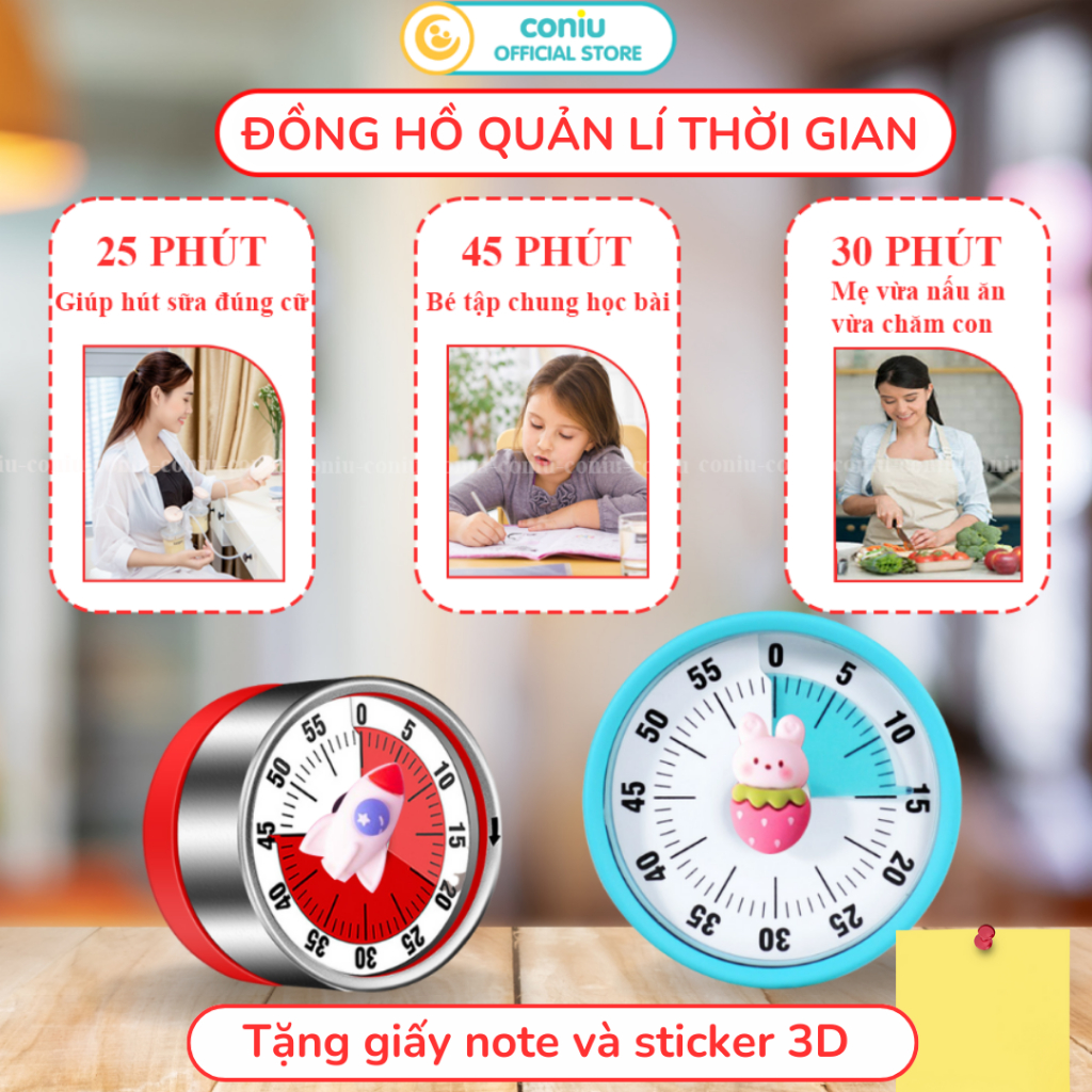 Đồng Hồ Đếm Ngược Promodo Giúp Quản Lí Thời Gian Cho Mẹ Và Bé, Đồng Hồ Hẹn Giờ Mini Đa Năng