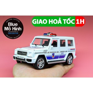 Mô hình xe mercedes g63 police cảnh sát 1:32 trắng