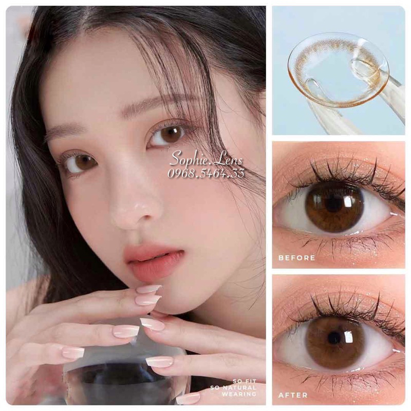 màu nâu siêu tự nhiên cận 0-8 độ
