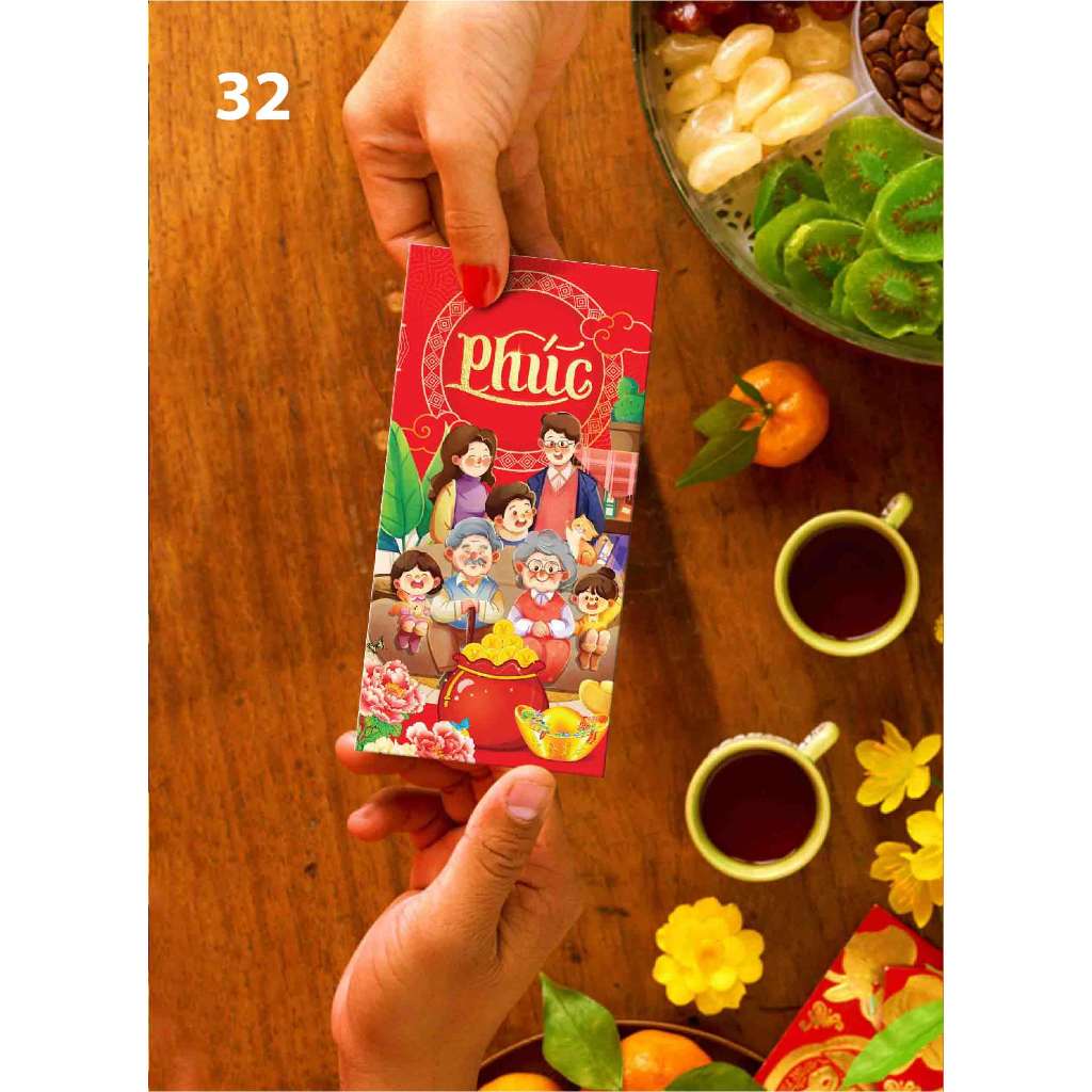 Sỉ 100 bao lì xì tết đoàn viên chủ đề gia đình sum họp