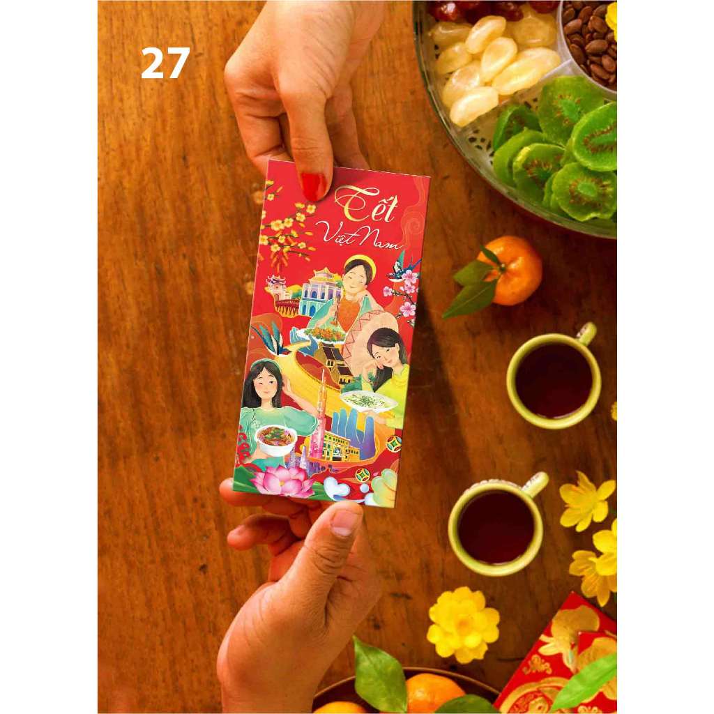 Sỉ 100 bao lì xì tết đoàn viên chủ đề gia đình sum họp