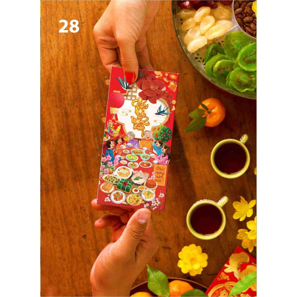 Sỉ 100 bao lì xì tết đoàn viên chủ đề gia đình sum họp