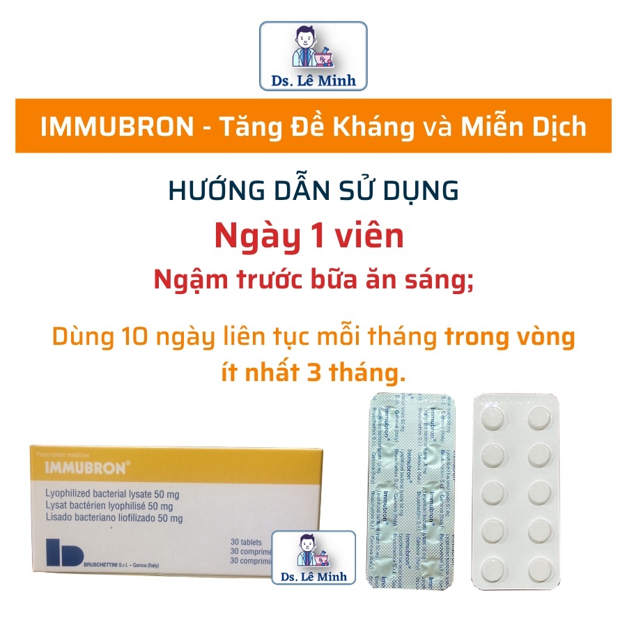 IMUBRON hộp 30 viên - Tăng đề kháng, miễn dịch phòng tránh nhiễm khuẩn hô hấp nhập khẩu Italia