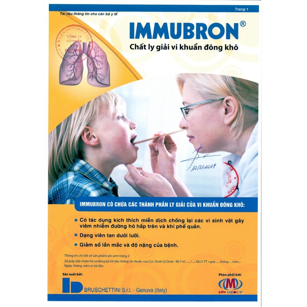 IMUBRON hộp 30 viên - Tăng đề kháng, miễn dịch phòng tránh nhiễm khuẩn hô hấp nhập khẩu Italia