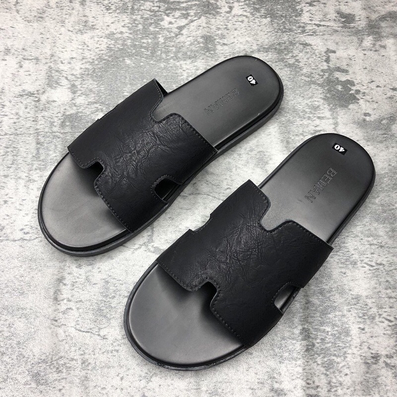 Dép nam quai ngang Beman BM1 da xít cao cấp,đế mềm và bám chân không trơn chượt,dễ phối đồ