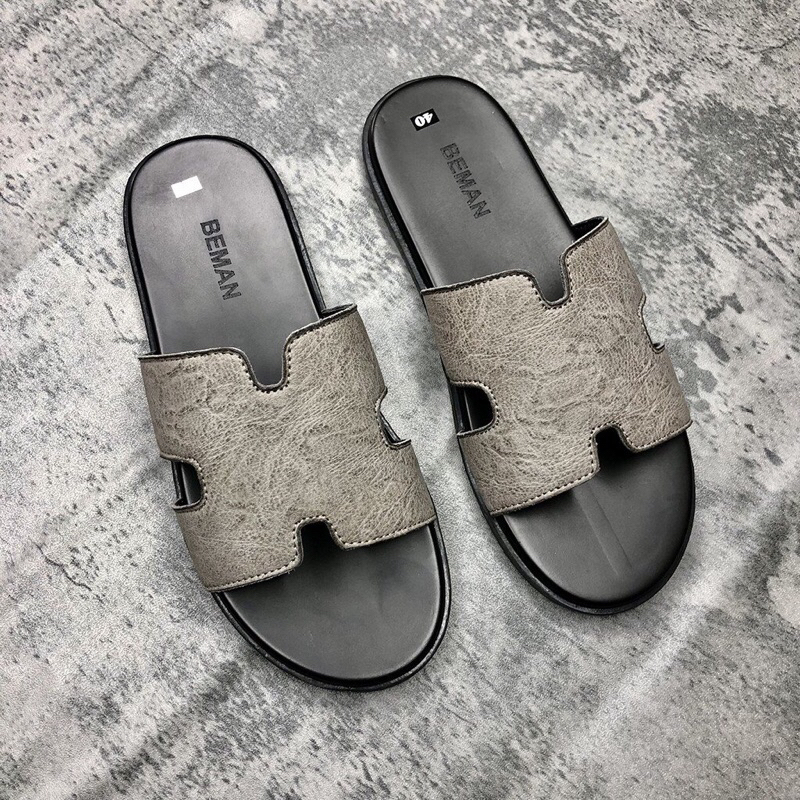 Dép nam quai ngang Beman BM1 da xít cao cấp,đế mềm và bám chân không trơn chượt,dễ phối đồ