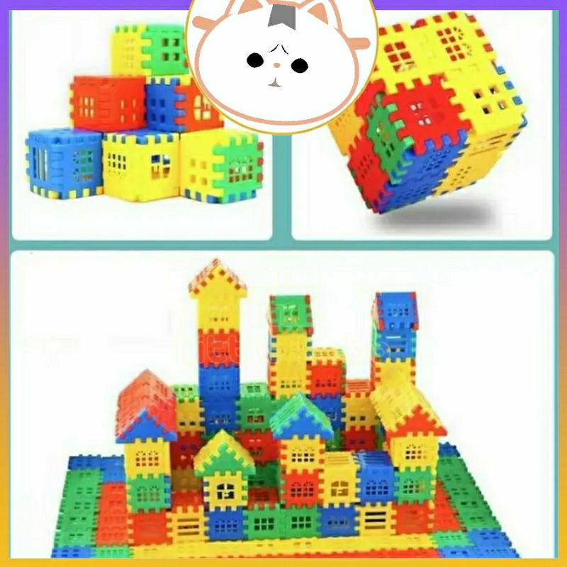 《HCM》 Đồ Chơi Lắp Ráp Xây Nhà Nhựa Bộ Lắp Ghép Mô Hình Nhà Đồ Chơi Trẻ Em Sáng Tạo Cho Bé Yêu