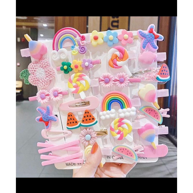 Set 14 kẹp tóc hình cute cho bé yêu