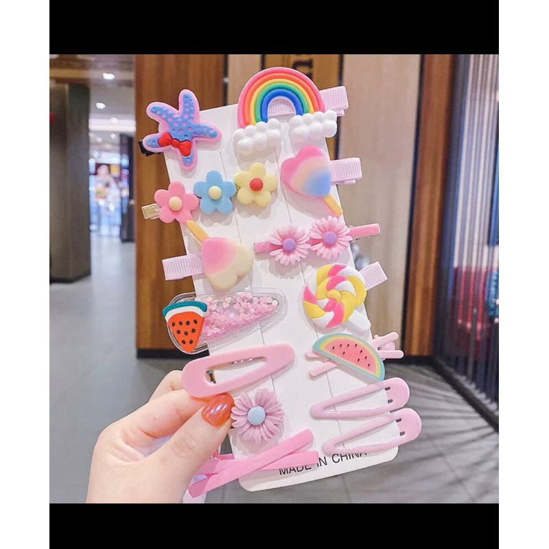 Set 14 kẹp tóc hình cute cho bé yêu