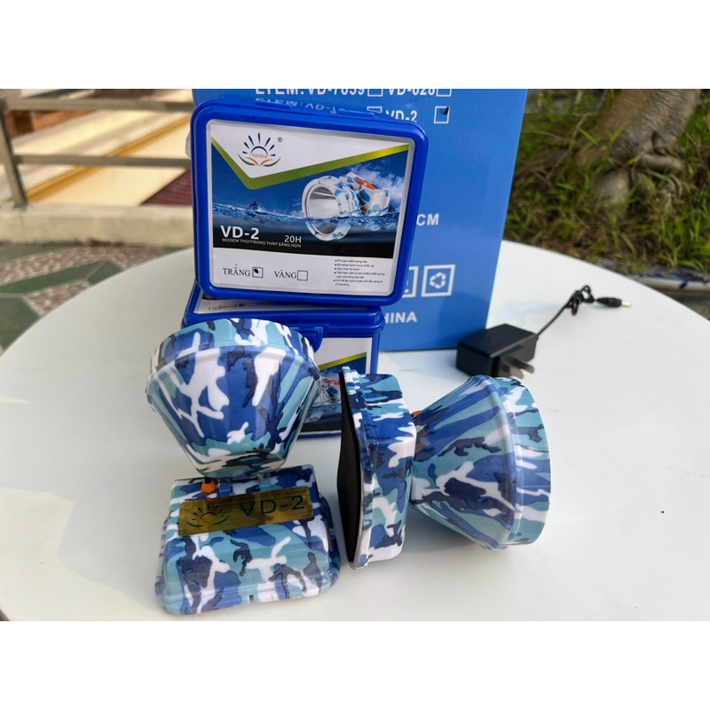 Đèn pin đội đầu VD 2 sáng xa và kèm sạc