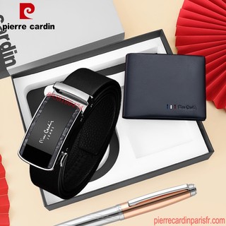 Combo thắt lưng ví Pierre Cardin chính hãng da bò thật khóa tự động SETPC38