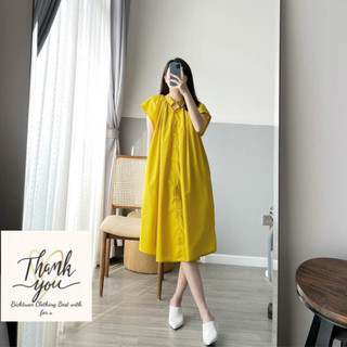 D016 - Đầm babydoll cổ trụ hình tim màu đơn giản siêu xinh đi chơi đi dạo phố