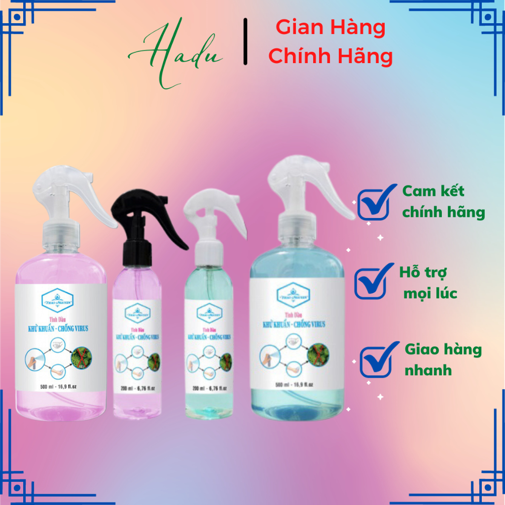 (CHÍNH HÃNG) Nước rửa tay khô tinh dầu xịt khử khuẩn THẢO NGUYÊN