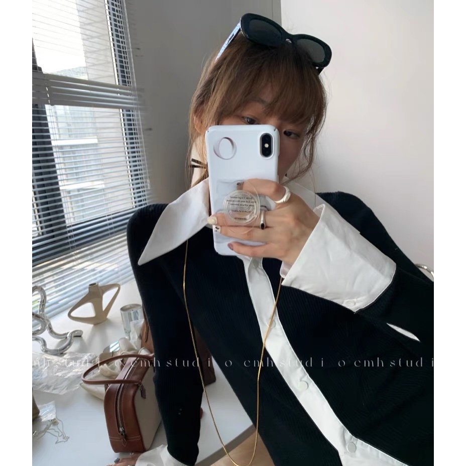 Áo nhung tăm ly eo phối sơ mi A8741 cao cấp phong cách trẻ trung năng động siêu cá tính,thanh lịch chốn công sở- BENNORA