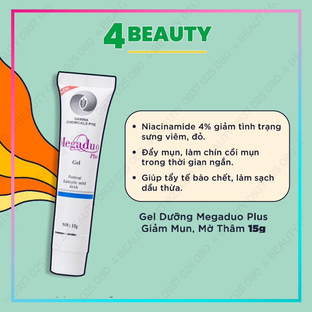 Megaduo Gel giảm mụn, giảm thâm, dưỡng da - Megaduo Azelaic acid & Glycolic acid  Gel 15g