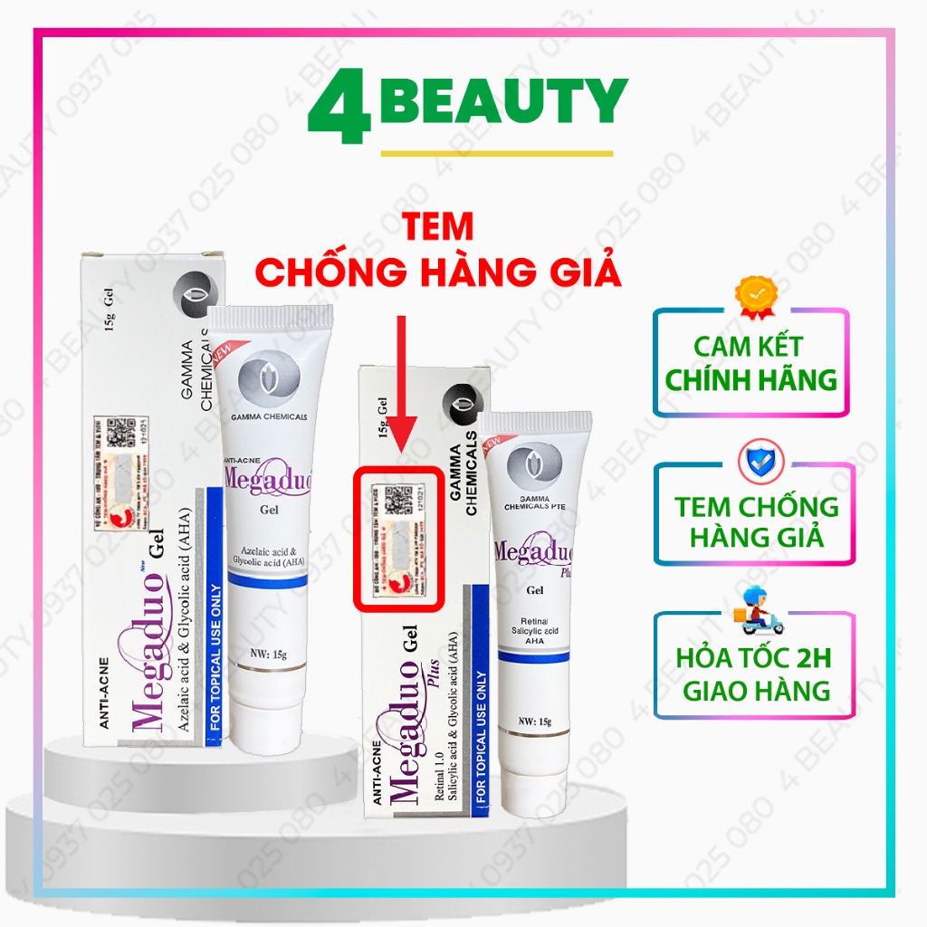 Megaduo Gel giảm mụn, giảm thâm, dưỡng da - Megaduo Azelaic acid & Glycolic acid  Gel 15g