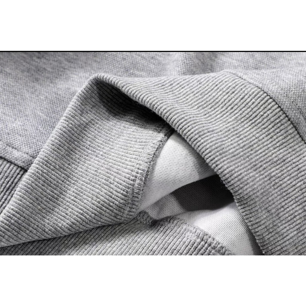 Áo sweater xám phối somi kẻ sọc xanh phong cách Basic năng động - immin.h