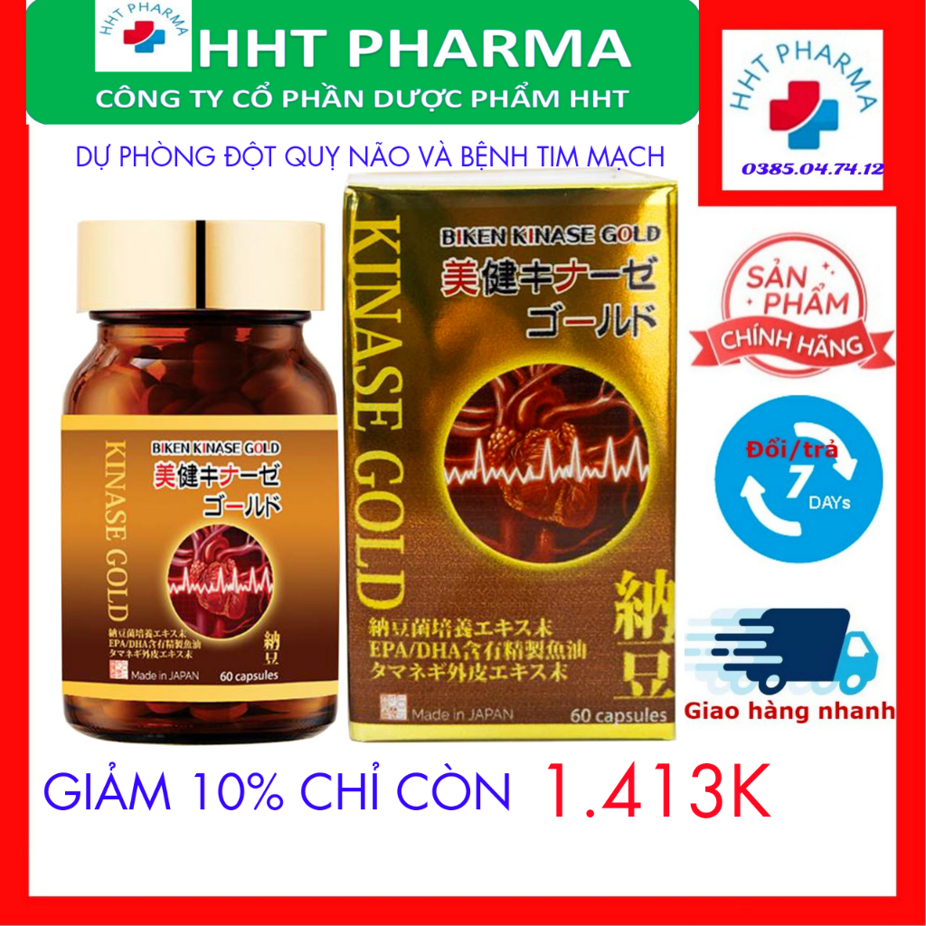 Biken Kinase Gold Viên uống hỗ trợ ngăn ngừa các triệu chứng đột quỵ