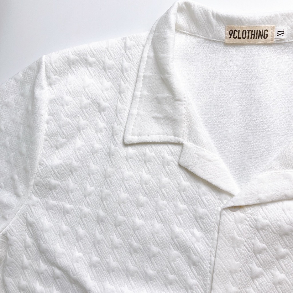 Bộ quần áo nam phom rộng Áo sơ mi khuy cài kết hợp Quần short vải xốp thoáng mát 9clothing