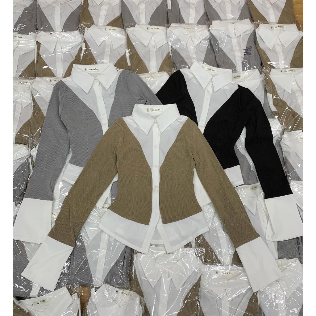 Áo nhung tăm ly eo phối sơ mi A8741 cao cấp phong cách trẻ trung năng động siêu cá tính,thanh lịch chốn công sở- BENNORA