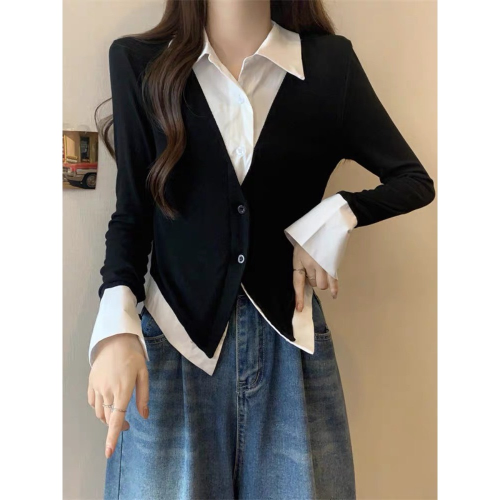 Áo nhung tăm ly eo phối sơ mi A8741 cao cấp phong cách trẻ trung năng động siêu cá tính,thanh lịch chốn công sở- BENNORA