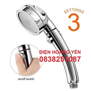 Đầu vòi hoa sen tăng áp 3 chế độ nước- xoay 360 độ màu bạc cao cấp