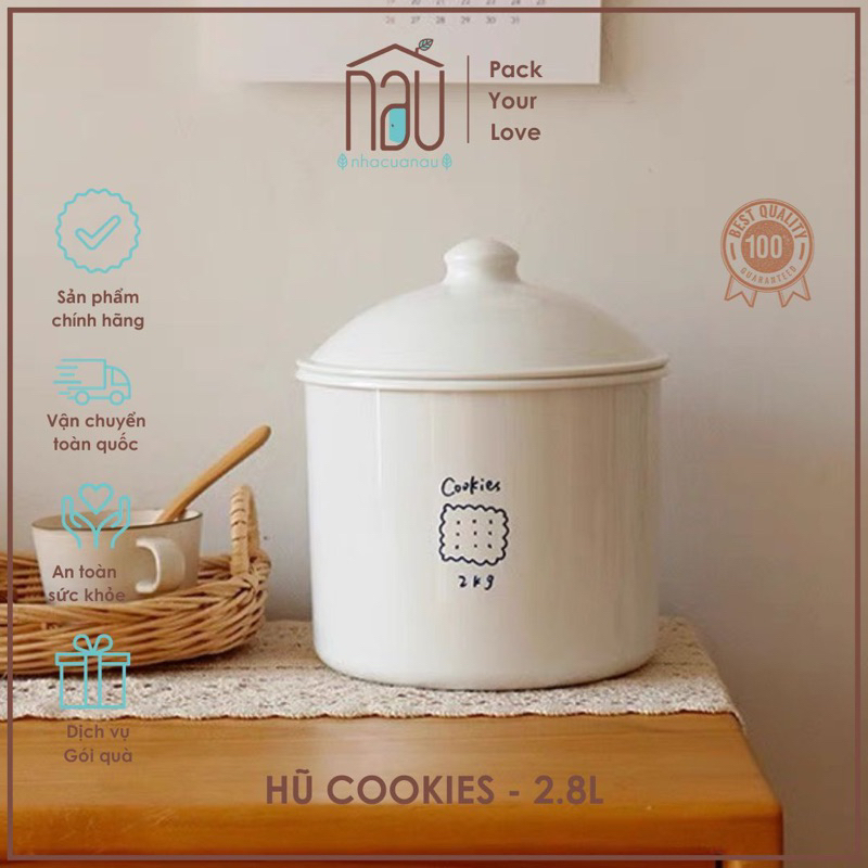 Hũ nhựa cao cấp Shimoyama Cookies phong cách Nhật Bản nắp có gioăng kín