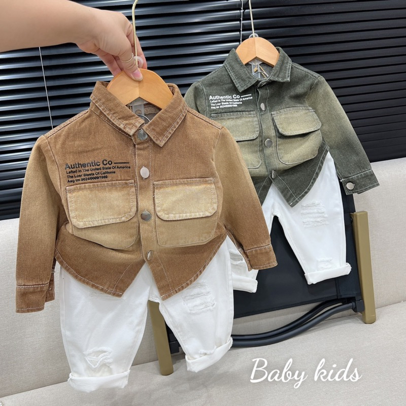 Sét bộ sơ mi cho bé trai