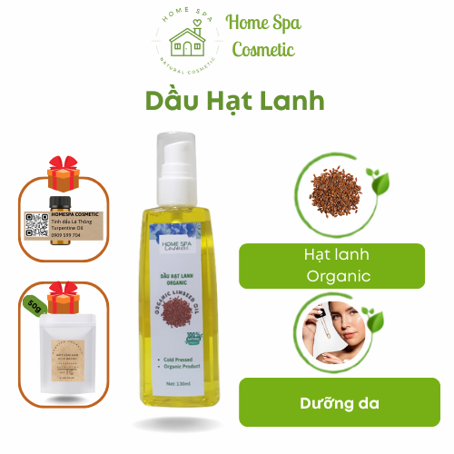Dầu Hạt Lanh Hữu Cơ HomeSpa Nguyên Chất Dưỡng Da Dưỡng Tóc 130ml / 250ml / 500ml / 1000ml