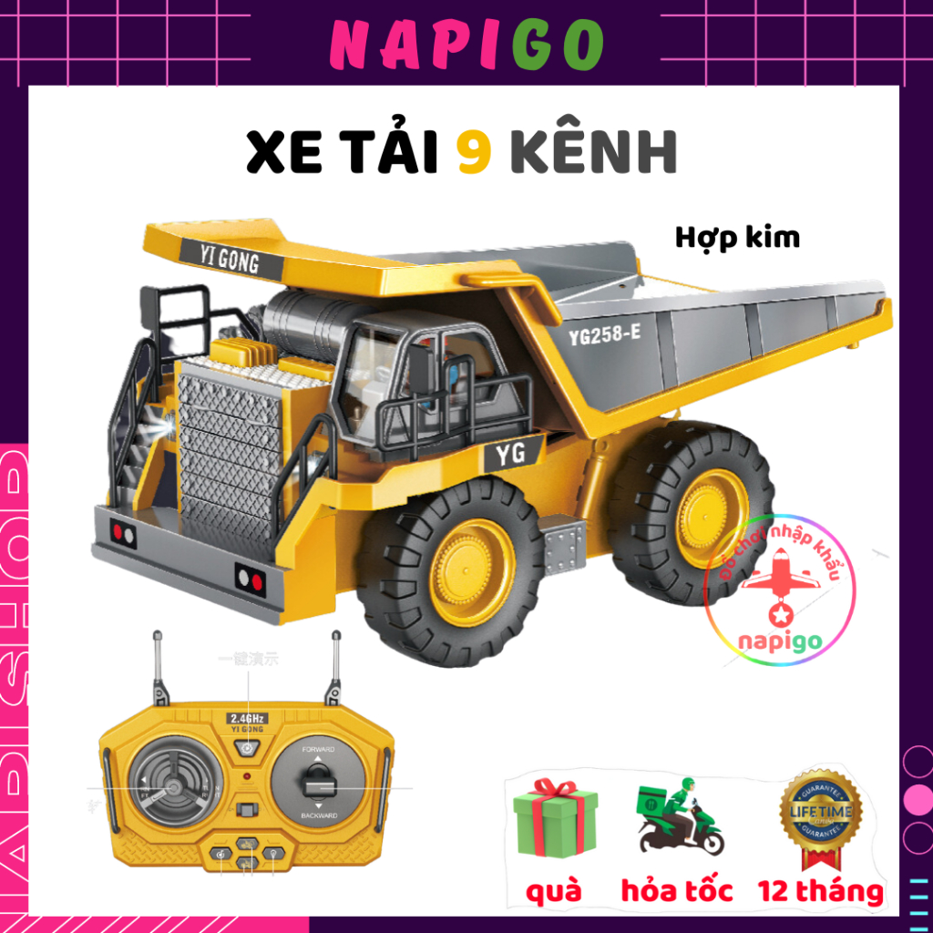 [Mã INBAU403 giảm 40K đơn 249K] Máy xúc điều khiển từ xa YIGONG 11 kênh gầu hợp kim tỉ lệ 1:20