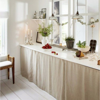 RÈM BẾP CAO 70CM / MÀN CỬA DÁN TƯỜNG phong cách vintage, vải canvas họa tiết đẹp dày phủ tủ, rèm che cửa sổ