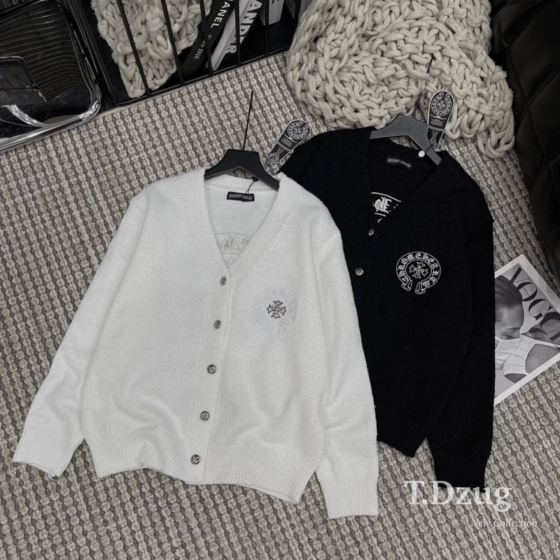 Áo Khoác Cadigan Len Thêu Chrome