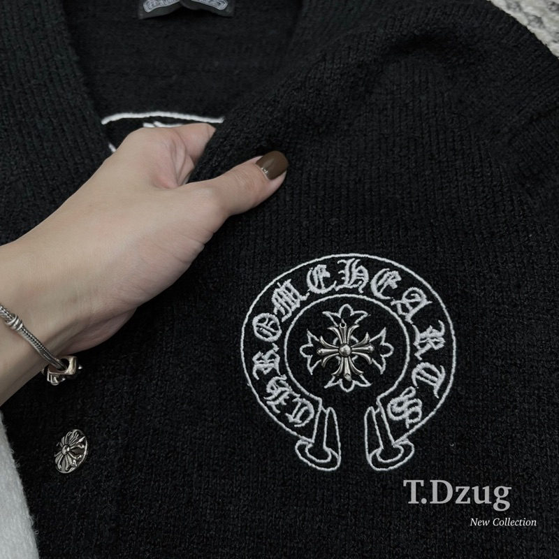 Áo Khoác Cadigan Len Thêu Chrome