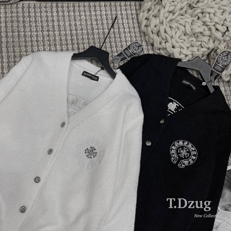 Áo Khoác Cadigan Len Thêu Chrome