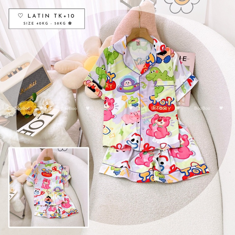 MẪU MỚI Đồ Bộ Mặc Nhà Pijama Boo Boo Lụa Latin Form Tay Ngắn Quần Ngắn 40-60 kg [Hàng Cao Cấp]
