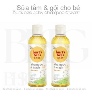 Sữa tắm và gội cho bé 2in1 burt's bees baby shampoo & wash 240ml
