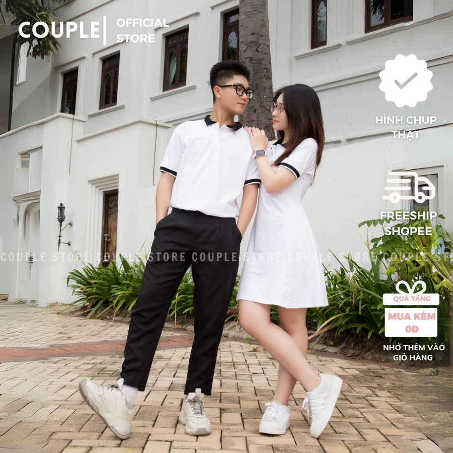Đồ đôi nam nữ couple đáng yêu dễ thương - Set đồ thun cặp polo đi dạo phố