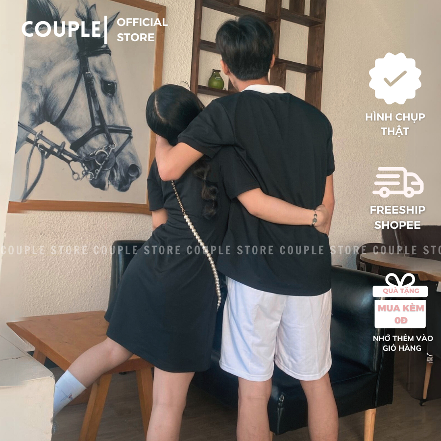Đồ đôi nam nữ couple đáng yêu dễ thương - Set đồ thun cặp polo đi dạo phố