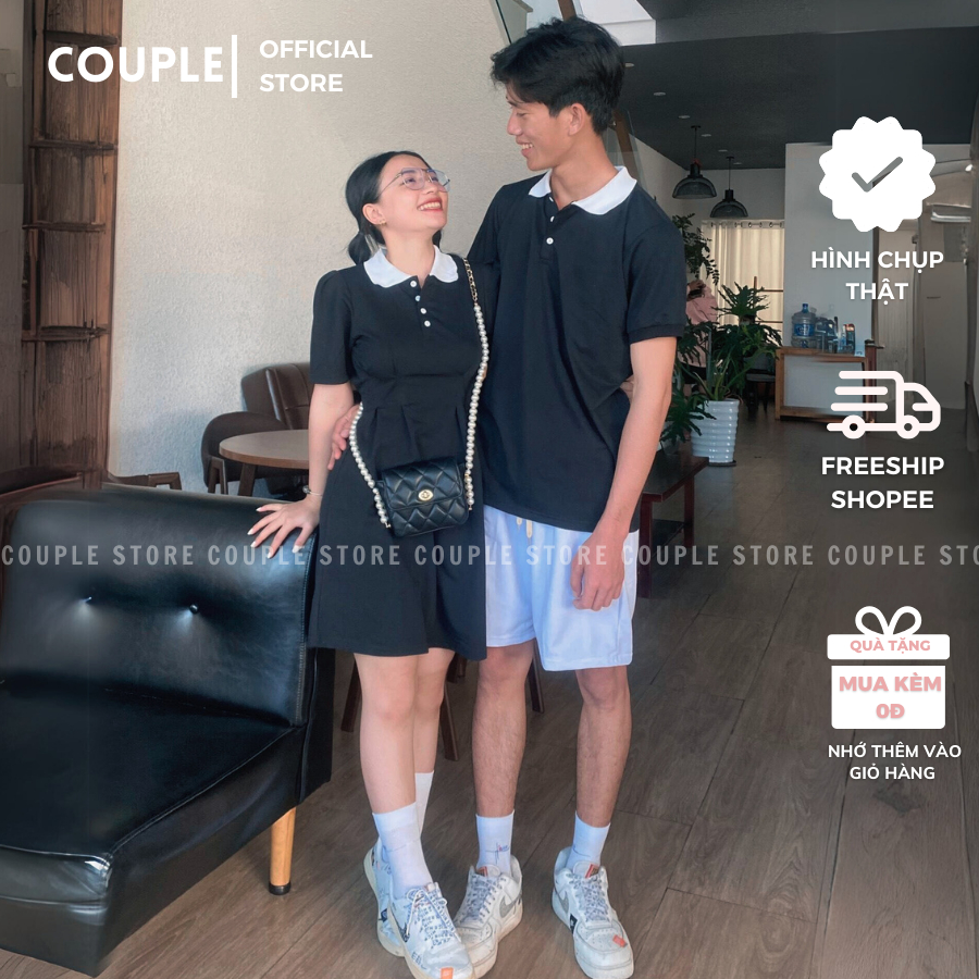 Đồ đôi nam nữ couple đáng yêu dễ thương - Set đồ thun cặp polo đi dạo phố