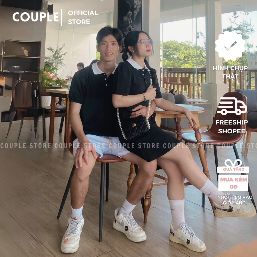 Đồ đôi nam nữ couple đáng yêu dễ thương - Set đồ thun cặp polo đi dạo phố