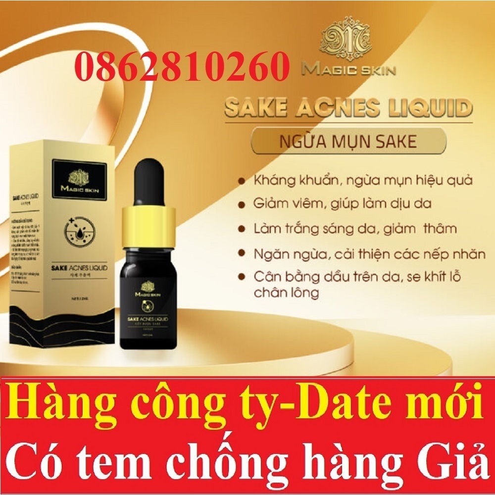 Serum tinh chất chấm mụn không sưng cốt rượu sake Sake Acnes Liquid Magic Skin