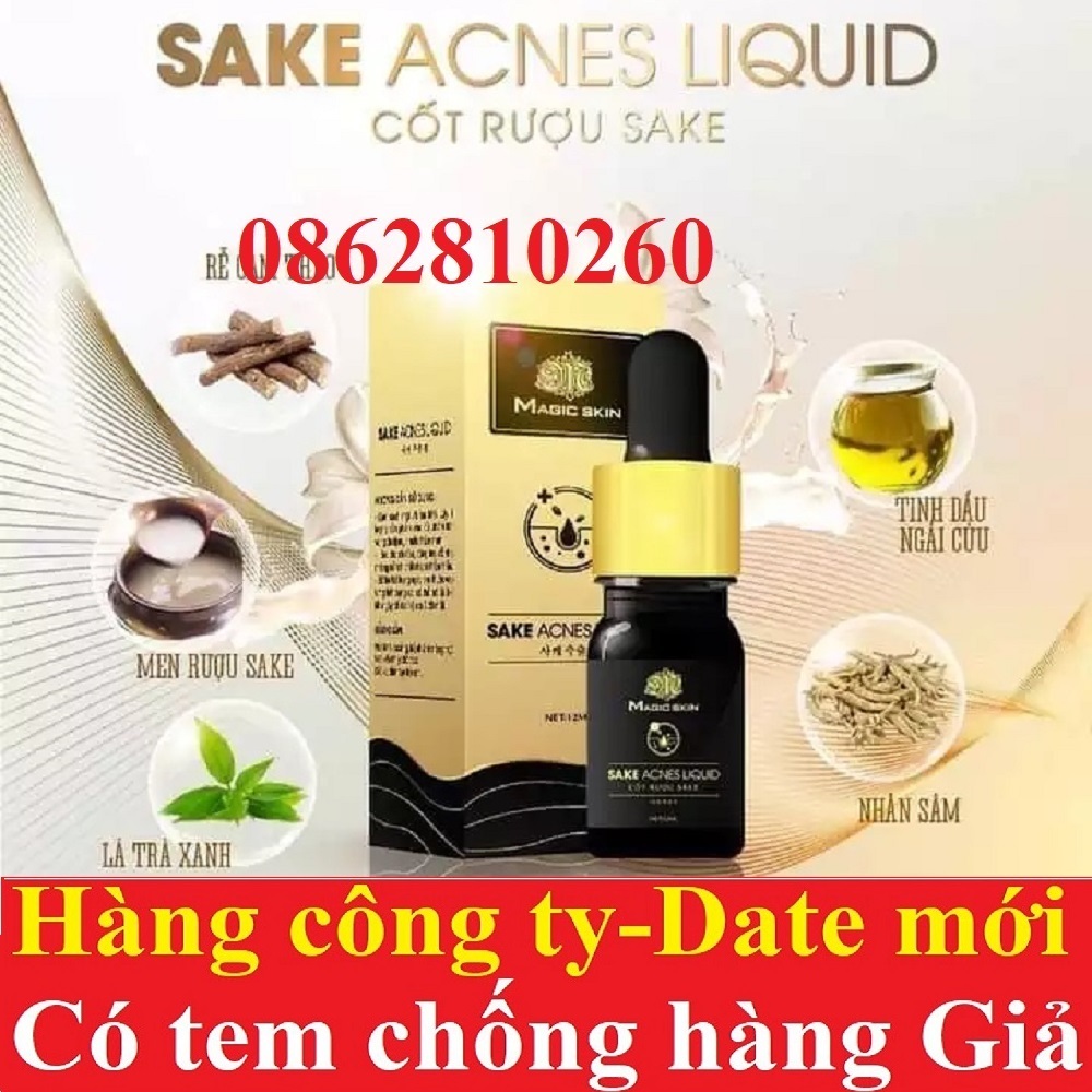 SAKE ACNES LIQUID | Serum Mụn KHÔNG SƯNG cốt rượu sake | CHÍNH HÃNG Magic Skin